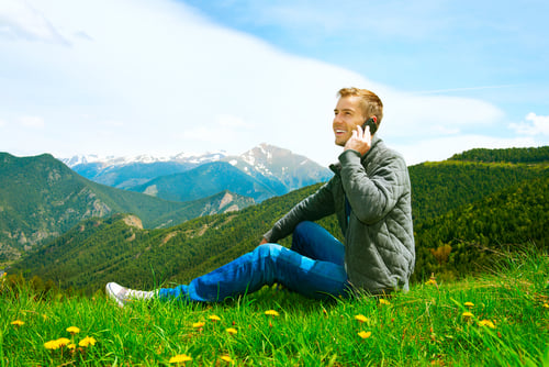Man takes in alpine view